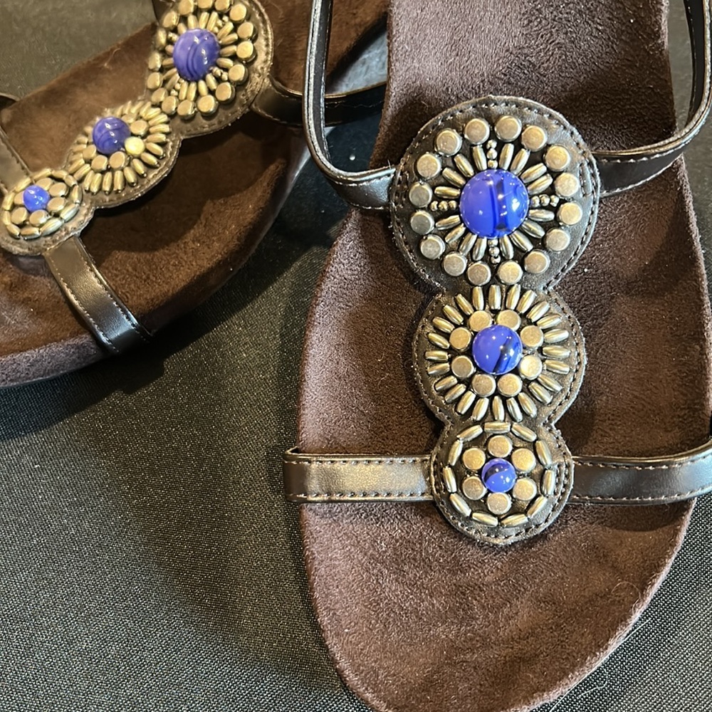 New - Montego Bay Club jeweled wedge heal sandals  - 11W